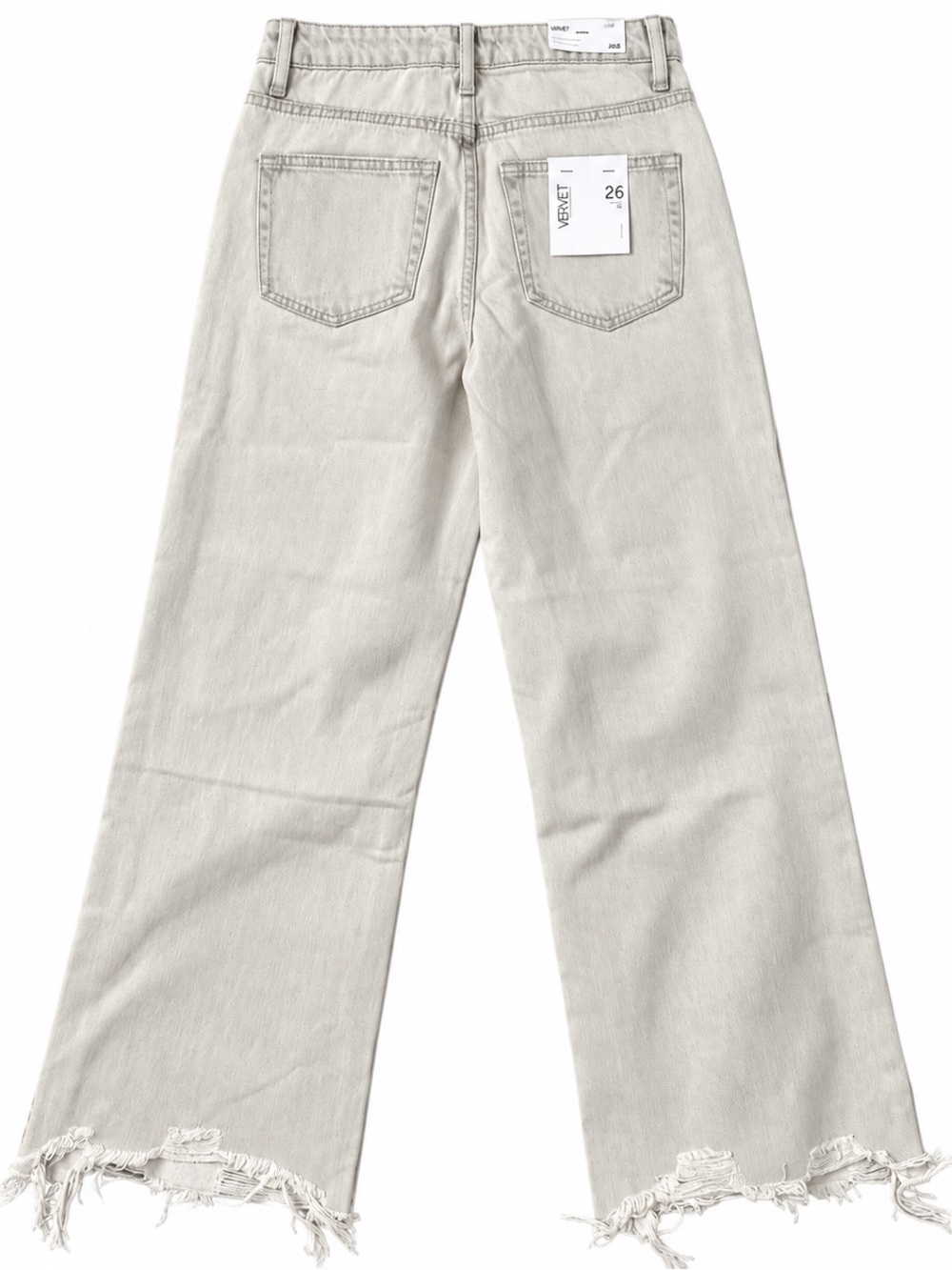 VERVET Leslie 90s Vintage Flare Jeans Distressed Raw Hem Gray Size 26 - Picture 2 of 2